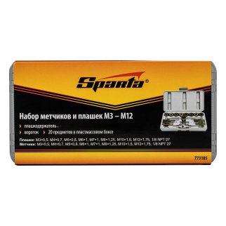 Набор метчиков и плашек М3 - М12 (в пласт. боксе) 20пр. SPARTA фото 4 Набор метчиков и плашек М3 - М12 (в пласт. боксе) 20пр. SPARTA фото 4