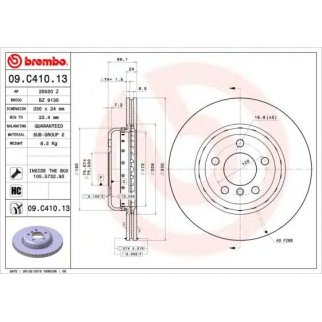 Диск тормозной brembo 09.C410.13 фото