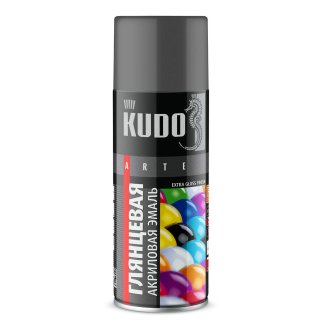 Эмаль универсальная акриловая RAL 7012 темносерая высокоглянцевая 520мл KUDO KUA7012 фото