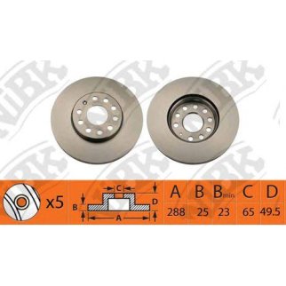 Диск тормозной передний вентилируемый NiBK RN1374 фото