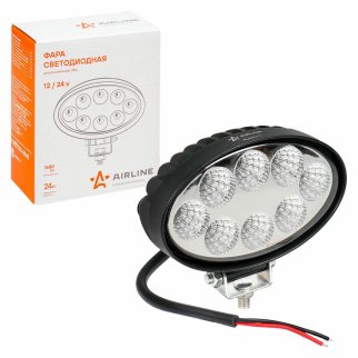 Фара светодиодная овальная, 8 LED рассеянный свет, 24W (140х86х55) 12/24V (ALED013) фото