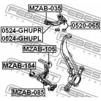 Сайлентблок задний переднего рычага без кронштейна (гидравлический) фото
