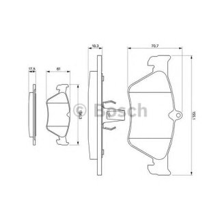 Колодки тормозные передние к-кт BOSCH 0 986 461 129 фото