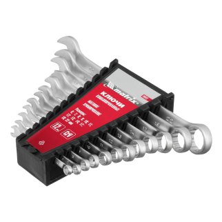 MATRIX 15412 Набор ключей комбинированных, 6 - 22 мм, 12 шт., CrV, матовый хром фото