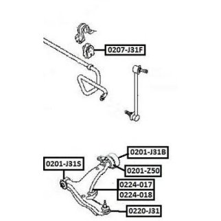 Сайлентблок ASVA 0201-J31B фото