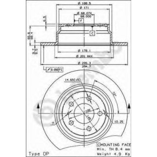 Диск тормозной brembo 08.5569.21 фото