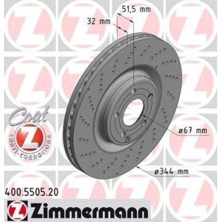 Диск тормозной Zimmermann 400.5505.20 фото