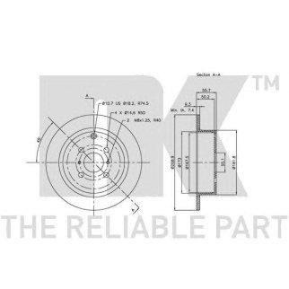 Диск тормозной задний NK 204581 фото