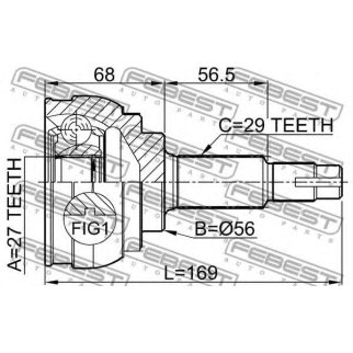 ШРУС НАРУЖНЫЙ27X56X29 (FEBEST) фото