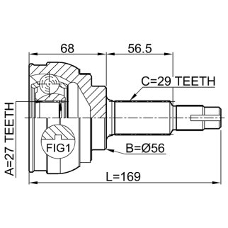 ШРУС НАРУЖНЫЙ27X56X29 (FEBEST) фото 2
