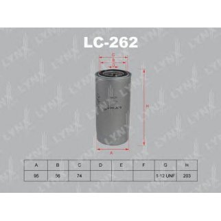 Фильтр масляный LYNXauto LC-262 фото