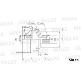 ШРУС наружный MILES GA20014 фото