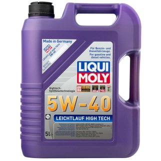 Масло моторное LIQUI MOLY Leichtlauf High Tech 5w40 CF/SN A3/B4 синт. 5л фото