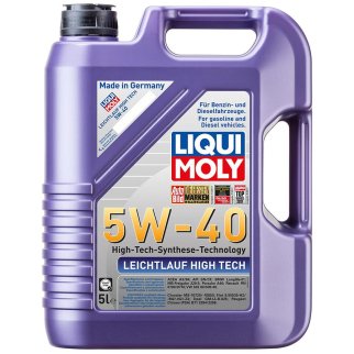 Масло моторное LIQUI MOLY Leichtlauf High Tech 5w40 CF/SN A3/B4 синт. 5л фото 2