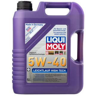Масло моторное LIQUI MOLY Leichtlauf High Tech 5w40 CF/SN A3/B4 синт. 5л фото 1