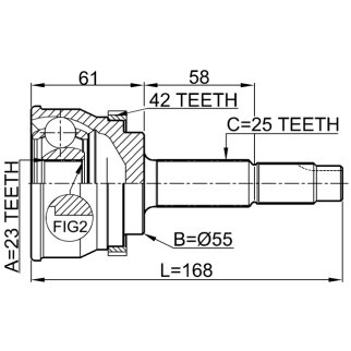 ШРУС внешний NISSAN SENTRA NB15 4WD 2001-2006 0210-061A42 фото 2