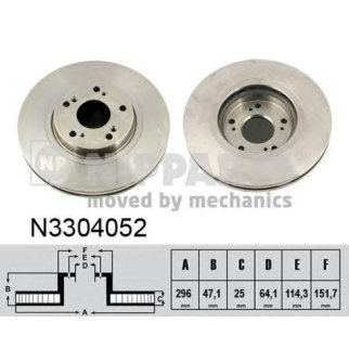 Торм.диск пер.вент.(296x25) 5 отв. фото