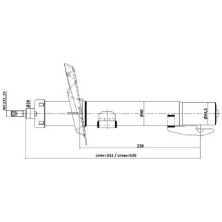 Амортизатор передний FEBEST 24110-008F фото 2