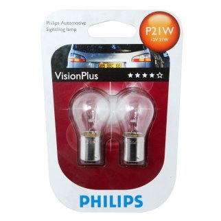 Лампа 12V P21W 21W +60% PHILIPS VisionPlus 2 шт. блистер 12498VPB2 фото