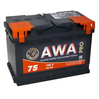 Аккумуляторная батарея AWA PRO 6СТ 75 VLR обр. 276х175х190 Россия фото