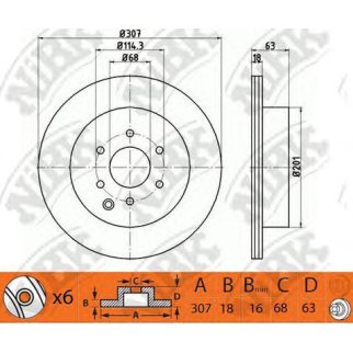 Диск тормозной задний NiBK RN1420 фото
