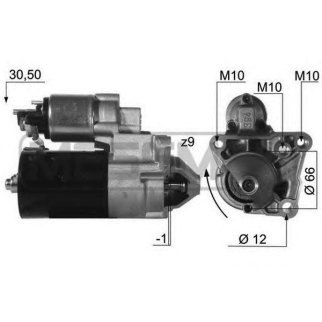 Стартер (12V,0,9kW) RENAULT /Clio III/Scenic II/Duster/Captur mot.2,0L ERA 220462 фото