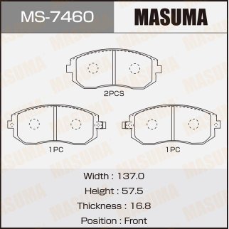 Колодки тормозные передние к-кт Masuma MS-7460 фото