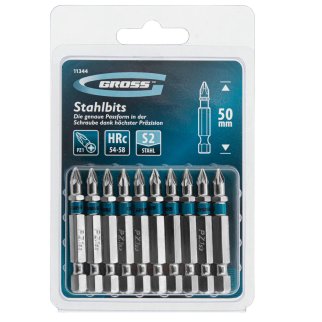 Набор бит PZ1x50, сталь S2 10шт GROSS фото 4