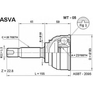 ШРУС наружный ASVA MT-0-5 фото