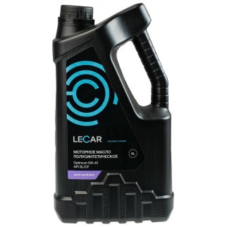 Масло моторное LECAR Optimum 5W-40 полусинтетическое 4 л LECAR000012010 фото