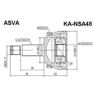 ШРУС наружный ASVA KANS-A48 фото