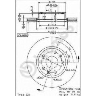 Диск тормозной brembo 09.8609.11 фото