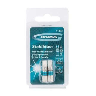 Набор бит SL6,0х25, сталь S2 2шт GROSS фото