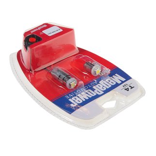 Лампа T4W (BA9s) 1 SMD 5050 WHITE блистер с тестером (2 шт) 6000K 12V MEGAPOWER фото 1
