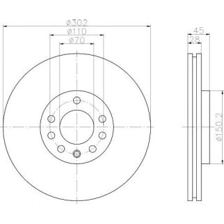 Диск тормозной передний вентилируемый MINTEX MDC1557 фото