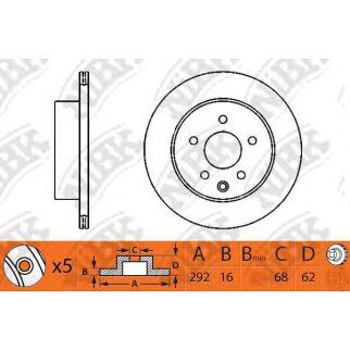 Диск тормозной задний NiBK RN1234 фото
