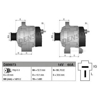Генератор DENSO DAN973 фото