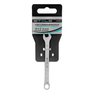 Ключ комбинированный 6 мм, CrV, матовый хром// STELS фото 5