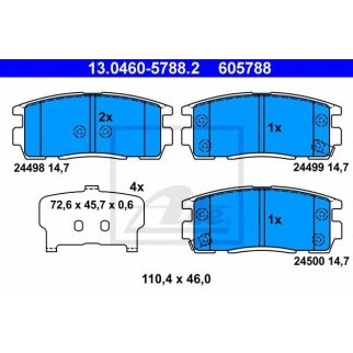 Колодки тормозные задние дисковые к-кт ATE 13.0460-5788.2 фото