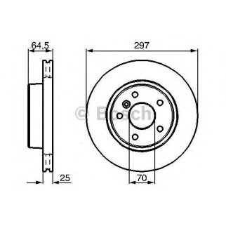 Диск торм. пер. вент.(297x25) 5 отв. фото