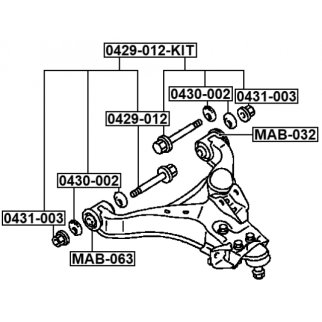 Болт с эксцентриком MITSUBISHI MONTERO V97W 2007.09- FEBEST 0429-012-KIT фото 2