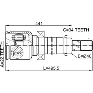 Шрус внутренний R 22x40x34 FORD FOCUS CB8 2011- FEBEST 2111-CDHRH фото 2