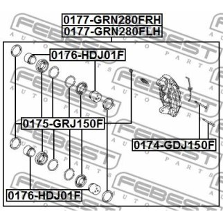 Суппорт тормозной передний FEBEST 0177-GRN280FRH фото