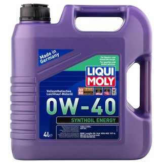 Масло моторное LIQUI MOLY Synthoil Energy A3 / B4 0W-40 синтетическое 4 л 7536 / 2451 фото