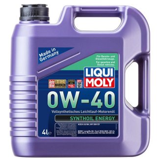 Масло моторное LIQUI MOLY Synthoil Energy A3 / B4 0W-40 синтетическое 4 л 7536 / 2451 фото 2