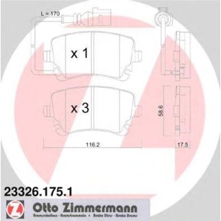 Колодки тормозные к-кт Zimmermann 23326.175.1 фото