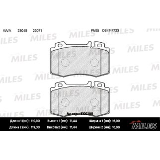 Колодки тормозные передние к-кт MILES E100285 фото