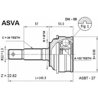 ШРУС НАРУЖНЫЙ 22x54x24 фото