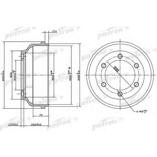 Барабан тормозной задн FORD: TRANSIT c бортовой платформой 91-, TRANSIT автобус 91-, TRANSIT автобус 00-, TRANSIT фургон 91-00 фото
