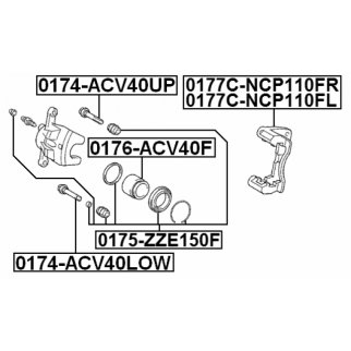 Ремкомплект суппорта тормозного переднего TOYOTA COROLLA (S.AFRICA) ADE150,NDE150,NRE150,ZRE FEBEST 0175-ZZE150F фото 2